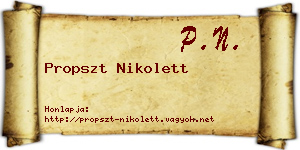 Propszt Nikolett névjegykártya
