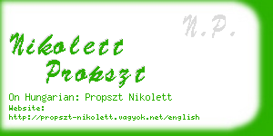 nikolett propszt business card